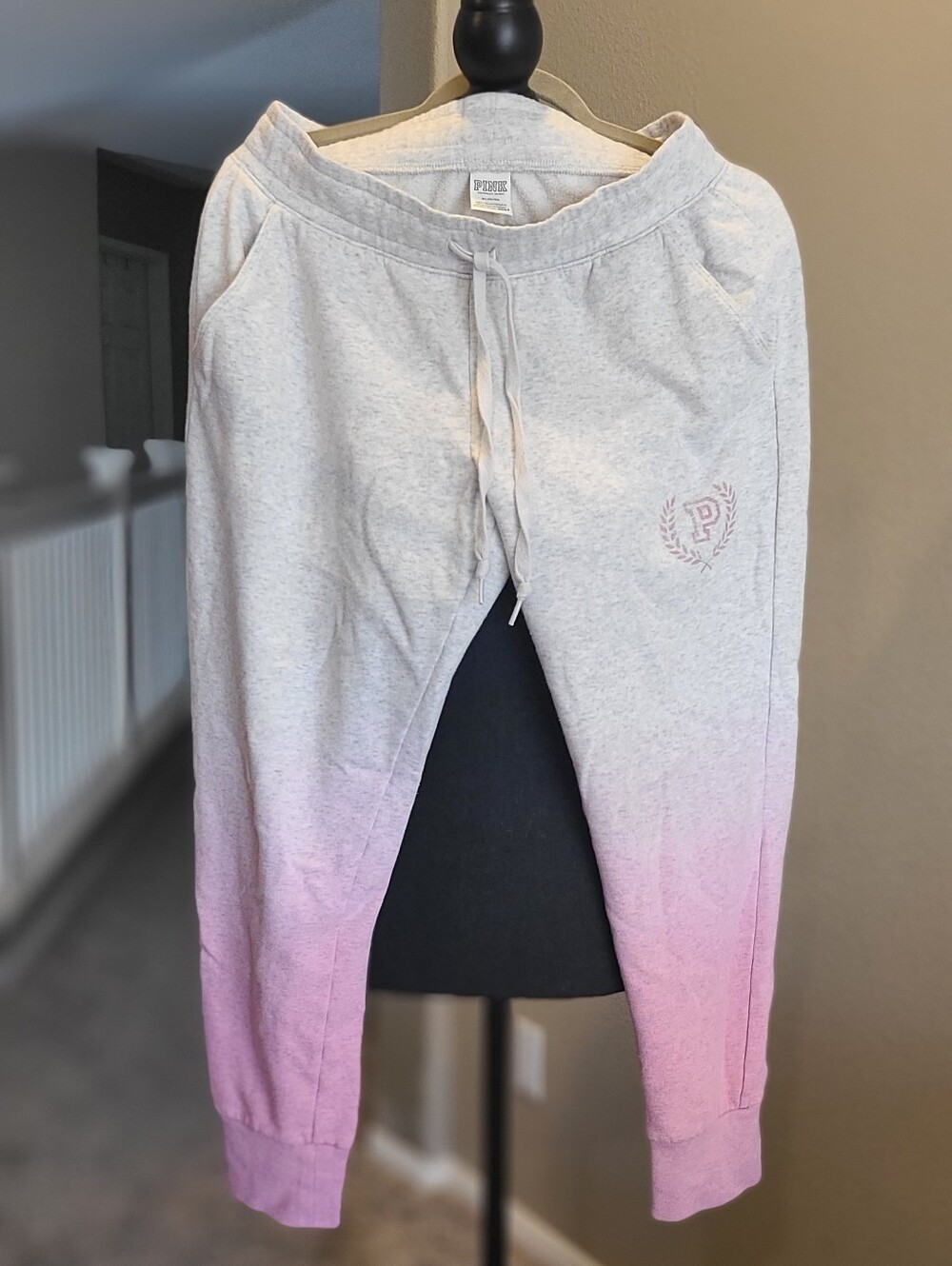 PINK Victoria's Secret Heather Grey to Pink Ombre Joggers
